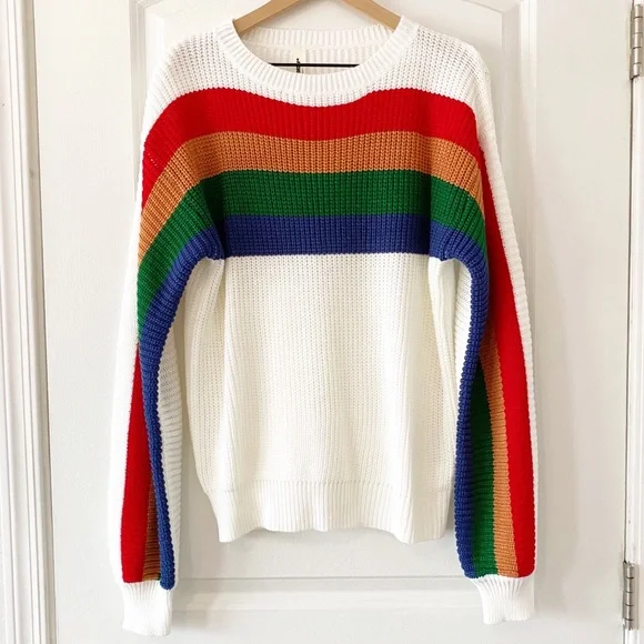NWT LARA rainbow stripped sweater - Picture 3 of 8